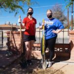 The Hamstra team planting trees.