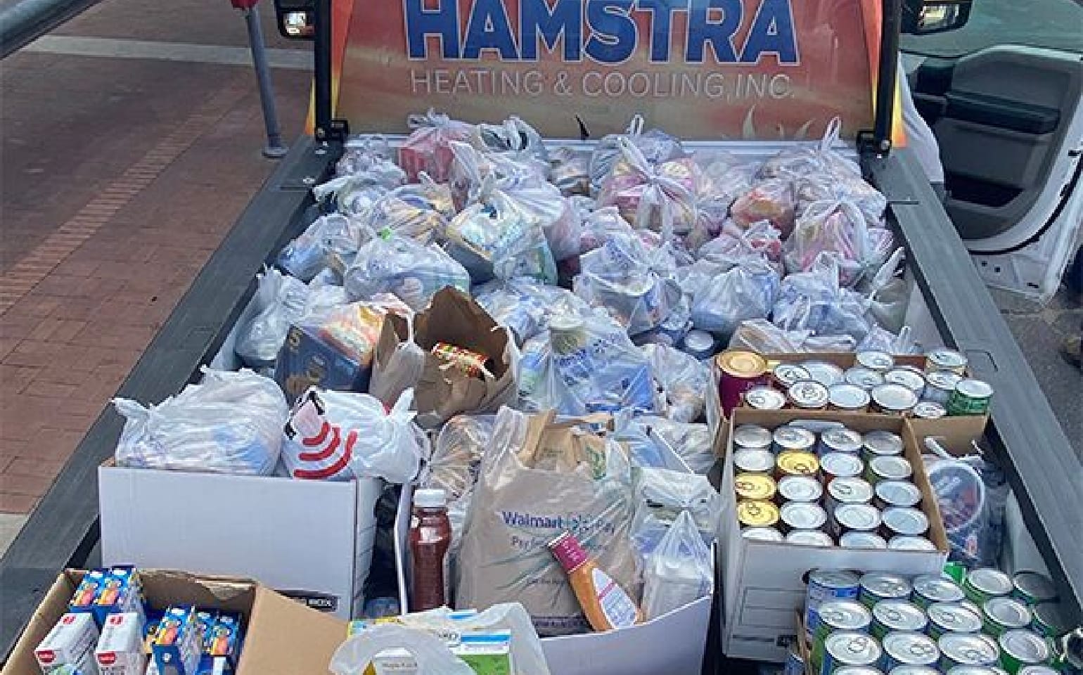 Food collected by the Hamstra team for the needy.